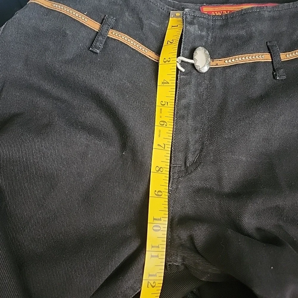 Vintage Lawman Slim Fit High Rise Denim Black Jeans Size 9 Juniors 28x30 Cowgirl